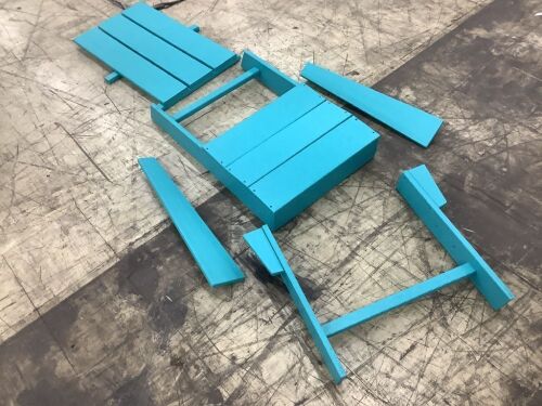 Grant Park Aruba Modern Plastic Outdoor Patio Adirondack Chair - Missing Hardware - Lot 151