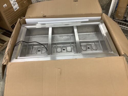 VEVOR Commercial Electric 3-Pot Steam Table Food Warmer 1500 Watt Stainless Steel  - Lot 162