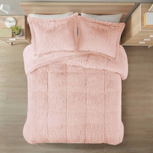 Intelligent Design Leena Shaggy Long Faux Fur Comforter Mini Set, King  - Lot 232