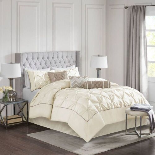 Madison Park 7pc Piedmont Ruched Multiple Piece Comforter Set, Full  - Lot 236