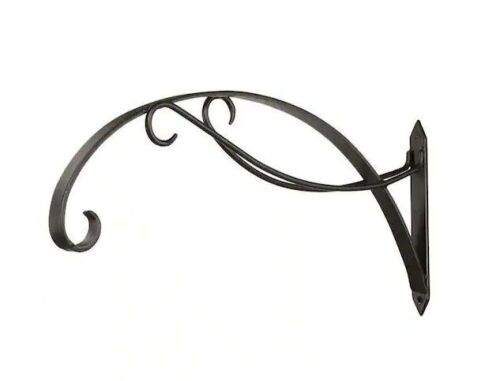 Achla Designs 24 in. W Black Powder Coat Metal Curling Scroll Bracket for Large Baskets  - Lot 380