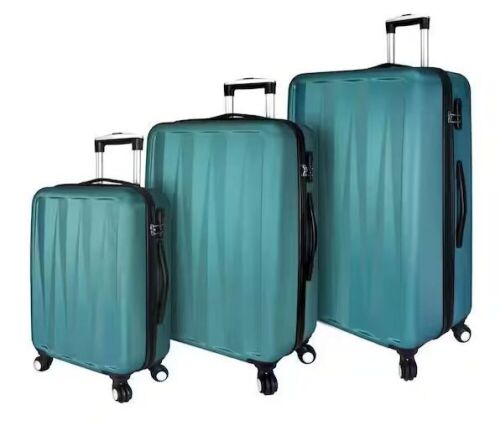 Hardside 3-Piece Spinner Luggage Set, Teal  - Lot 387