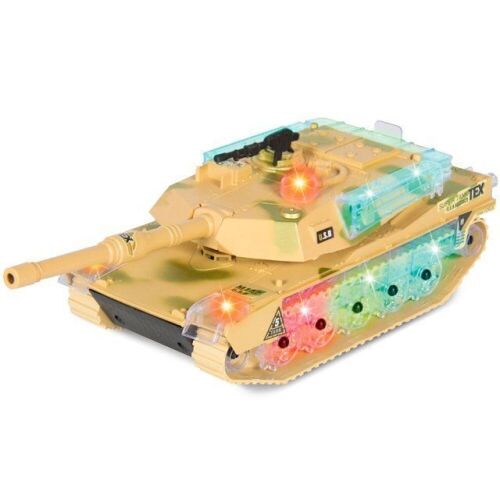  Kids Military Army Tank Toy w/ Flashing Lights and Sound, Bump and Go Action - Lot 273