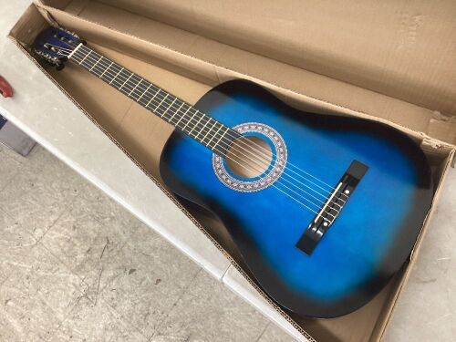 Beginner Acoustic Guitar Set w/ Case, Strap, Digital Tuner, Strings - 38in  - Lot 415