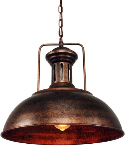 Lingkai Industrial Pendant Light, Farmhouse Vintage Hanging Light Fixture Barn Dome Lampshade Ceiling Mount Lamp for Kitchen Island Dining Room  - Lot 139