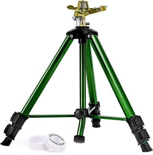  Keten Impact Sprinkler on Tripod Base, Tripod Sprinkler with 300 Degree Large Area Coverage, Extra Tall Heavy Duty Water Sprinkler for Lawn/Yard/Garden 3.94 x 3.94 x 37 inches - Lot 201