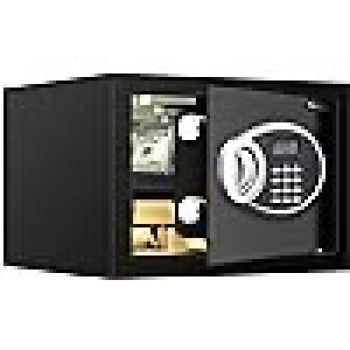 Fireproof Small Safe caja fuerte with Digital Keypad Key, Personal Home Security Safe Box for Firearm Medicine Money Documents Valuables 7.87 x 12.2 x 7.87 inches - Lot 219