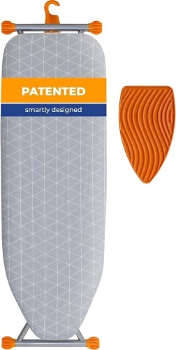 Happhom Ironing Board, Compact and Space Saver Patented Ironing Board with Extra Thick Heavy Duty Padded Cover, Height Adjustable, Easy Storage with Smart Hanger and Lightweight Design (13x43) - Lot 220