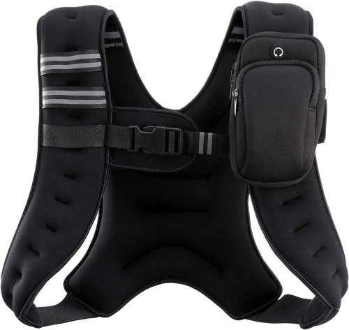 ZELUS Weighted Vest, 6lb/8lb/12lb/16lb/20lb/25lb/30lb Weight Vest with Reflective Stripe for Workout, Strength Training, Running, Fitness, Muscle Building, Weight Loss, Weightlifting - Lot 333