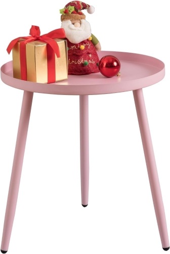 AOJEZOR Kid's Bedroom Sets,Side Table,End Tables for Living Room,Round End Tables for Small Spaces,Pink 16.9"D x 16.9"W x 18"H - Lot 367