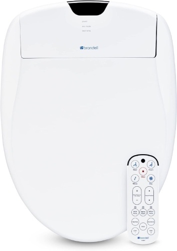 Brondell S1400-EW Swash Electric Bidet Toilet Seat With Oscillating Stainless Steel Nozzle, Warm Air Dryer, Heated, Night Light, Gentle Close Lid, Thin Profile, Remote Control, Elongated, White 19.5"L x 8"W - Lot 118
