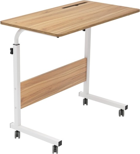 DlandHome Side Table 31.4 Inches w/Tablet Slot & Wheels Adjustable C Table Movable Portable Computer Stand for Bed Sofa, 05#3-80O Oak 15.7"D x 31.4"W x 35.4"H - Lot 228