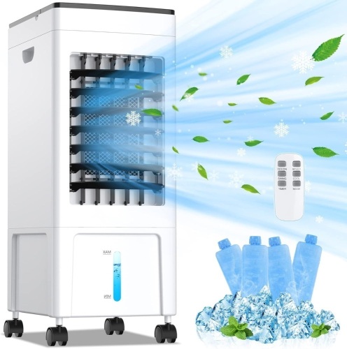 Portable Air Conditioners, 3-IN-1 Evaporative Air Cooler [2Gal Water Tank], Ultra-large Air Volume Portable AC, 4 Modes 3 Wind Speeds, 8H Timer, Air Conditioner Portable for Room Garage Kitchen 12"D x 11"W x 26"H - Lot 318