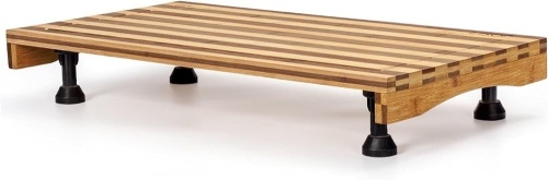 Bamboo Stovetop Cover&Countertop Cutting Board with Adjustable Legs, Dual-purpose Chopping Board for Electric Stove Burner, Workspace Block Cover for RV Camping Camper Gas Cook Top Cover 21.26"L x 11.42"W x 3.35"Th - Lot 363