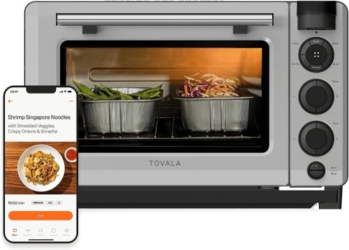 Tovala Smart Oven, 5-in-1 Air Fryer Oven Combo - Air Fry, Toast, Bake, Broil, and Reheat - Smartphone Controlled Countertop Convection and Toaster Oven 12.32"D x 18.5"W x 11.75"H - Lot 387