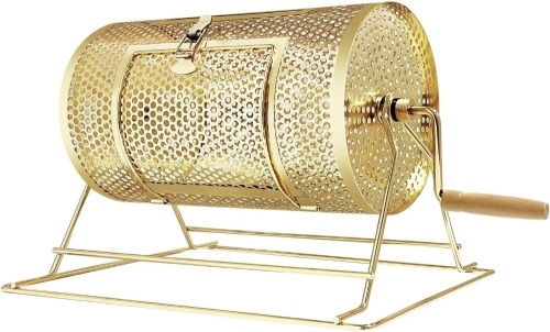 Raffle Drum, Professional Brass Plated Raffle Ticket Spinning Cage with Wooden Turning Handle, Large Capacity Holds 5000 Tickets, Raffle Balls (Not Included)  16X12in - Lot 388
