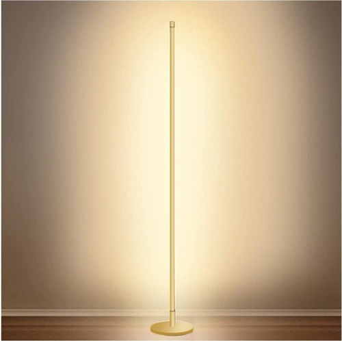 Modern Floor Lamp Led Standing Corner Lamp Gold Decor Contemporary Metal Floor Lamp for Living Room Bedrooms with Remote & Touch Control 1"D x 1"W x 57.5"H - Lot 485