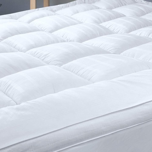 Extra Thick Pillow Top 3 Inch Mattress Topper Queen Size for Firm Mattress, Cooling Fluffy Cotton Hotel Mattress Bed Topper for Cloud Like Sleep & Back Pain, Plush Soft Pad, Fit to 6”-22” Mattress 60X80 in - Lot 147