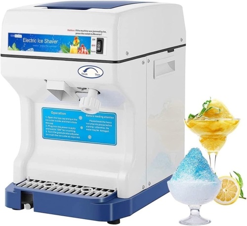 VIVOHOME Electric Ice Crusher Shaver Snow Cone Maker Machine 265lbs/hr for Home and Commercial Use Blue - Lot 148