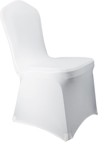 WELMATCH White Stretch Spandex Chair Covers Wedding - 50 PCS Banquet Events Party Universal Dining Decoration Scuba Elastic Chair Covers Good (White, 50) 22"D x 20"W x 38.5"H - Lot 156
