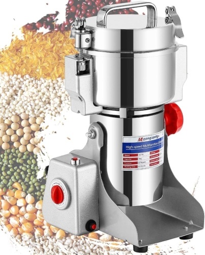 Moongiantgo 700g Grain Mill Grinder Commercial Spice Grinder 2500W Stainless Steel Electric Pulverizer Dry Grinder Grinding Machine (700g Swing, 110V) - Lot 167