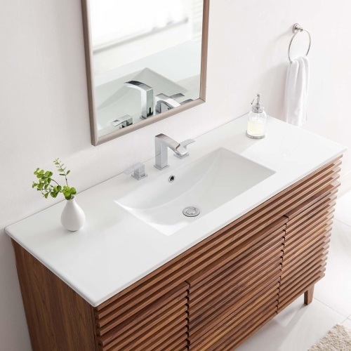 Modway EEI-4375-WHI Cayman 48" Single Basin Bathroom Sink, White - Lot 176