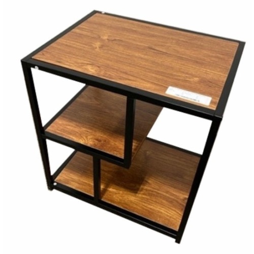 Modern End Table With Shelves - Rustic - Lot 261