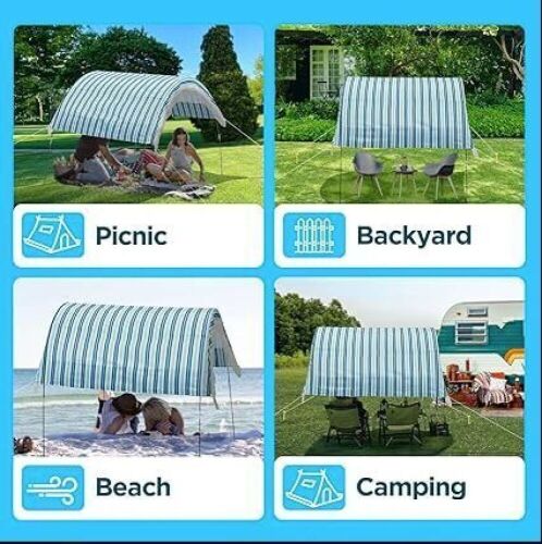 Beach Cabana Blue and White stripes - Lot 420