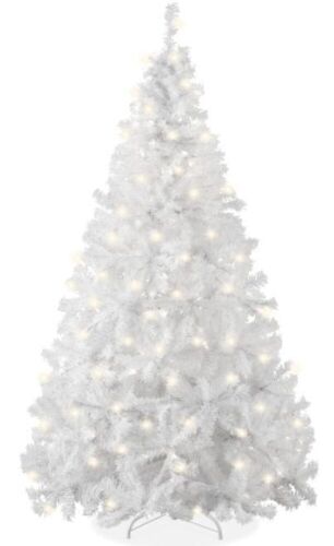 6' Pre-Lit Hinged Artificial White Pine Christmas Tree w/ Lights, Metal Stand $129.99 - Lot 458