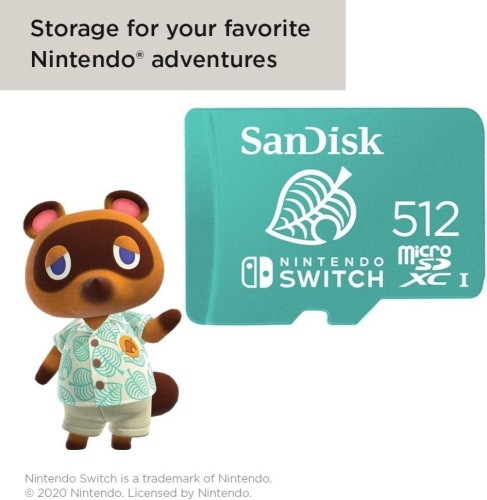 SanDisk 512GB microSDXC-Card, Licensed for Nintendo -Switch - SDSQXAO-512G-GNCZN - Lot 3321