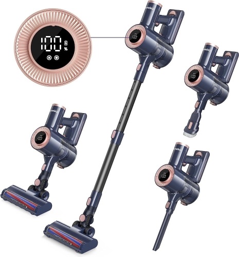 Homeika Cordless Vacuum Cleaner, 20Kpa Powerful Suction Vacuum with LED Display, 8 in 1 Lightweight Stick Vacuum Cleaner with 30 Min Runtime Detachable Battery for Carpet and Hard Floor Pet Hair Blue - Lot 3338