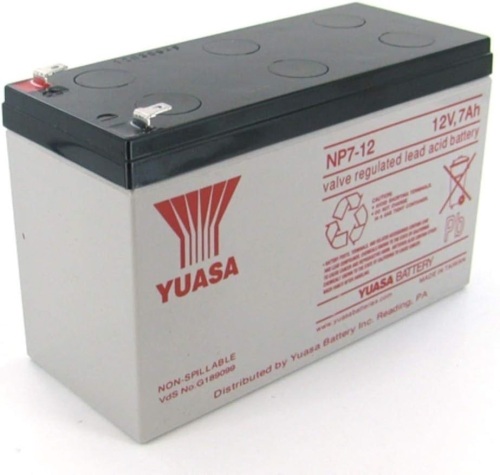 Two Yuasa NP7-12, 12V 7Ah lead acid batteries NP7-12 - Lot 3427