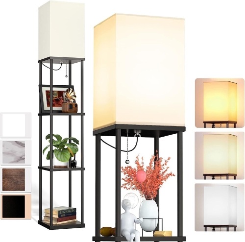 Addlon Floor Lamp with Shelves - Lot 3454