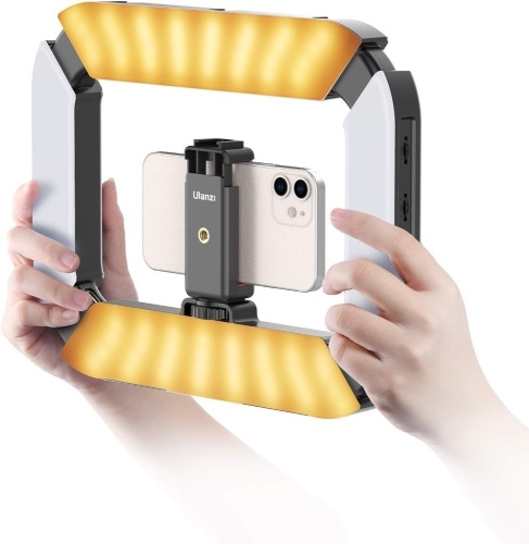 Smartphone Video Rig ULANZI U200 Camera Video Rig Phone Video Stabilizer LED Ring Light Selfie Light for Smartphone, Camera, Gopro, YouTube,Vlogging - Lot 3468