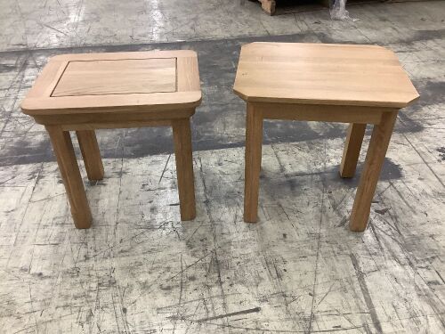 Solid Oak Small Table & Dressing Stool  - Lot 109