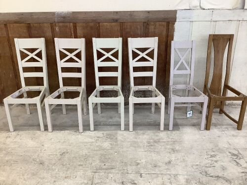 Lot of (6) Dining Chairs Without Seats  - Lot 237