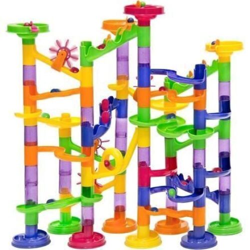 105-Piece Kids Marble Run Coaster Track Toy Set for STEM - Lot 572