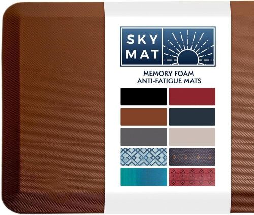Sky Solutions Anti Fatigue Floor Mat 3/4" Thick, Non Slip, Waterproof and Stain Resistant, 24" x 70", Brown - Lot 730