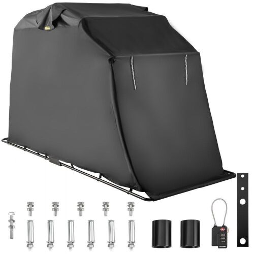VEVOR Waterproof Motorcycle Shelter Shed, 600D Oxford Anti-UV, 133.9"x53.9"x76.8" - Lot 327