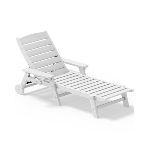 Serwall Patio Lounge Chair, White  - Lot 285