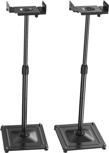 PERLESMITH Universal Speaker Stands Height Adjustable Extend 30.7” to 42.5” Holds Satellite Speakers & Bookshelf Speakers up to 11lbs - Lot 296