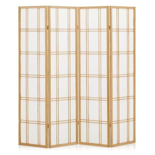 MoNiBloom 4 Panel Wood Foldable Room Divider, 5.8 ft Tall - Lot 303