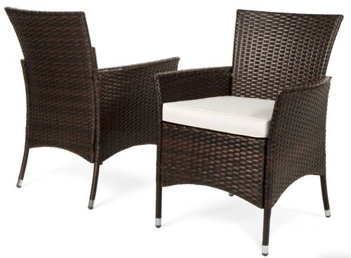 Lot of (2) Wicker Patio Dining Chairs, Set of 4 - No Hardware  - Lot 26