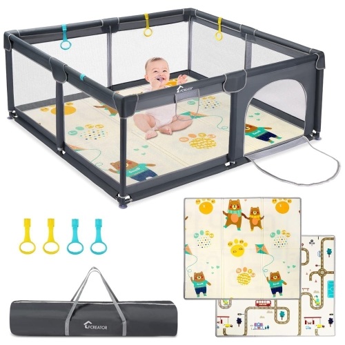 LFCREATOR Baby Playpen with Mat,Playpen for Babies and Toddlers, Large Baby Play Yard for Indoor&Outdoor 600 x 50 x 324 inches - Lot 151