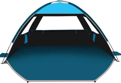COMMOUDS Beach Tent Sun Shade for 3/4-5/6-8 Person, UPF 50+ Beach Sun Shelter Canopy Tent, Lightweight, Easy Set Up and Carry - Lot 163