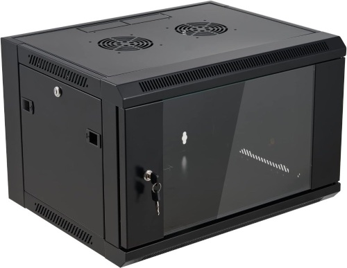 6U Wall Mount Server Cabinet Network Rack Enclosure Locking Glass Door by Tedgetal 14.3" H x 22.4" W x 17.7" D - Lot 169
