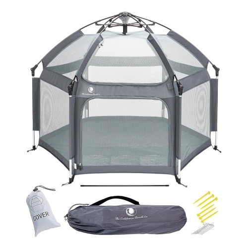 POP 'N GO Premium Indoor and Outdoor Baby Playpen - Portable, Lightweight, Pop Up Pack and Play Toddler Play Yard w/Canopy and Travel Bag - Anchor Grey - Lot 267