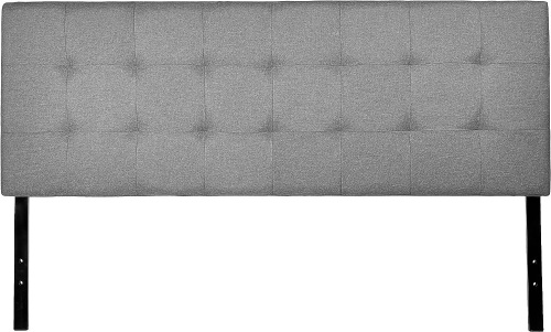 Amazon Basics Faux Linen Upholstered Tufted Headboard, Queen, Gray - Lot 268