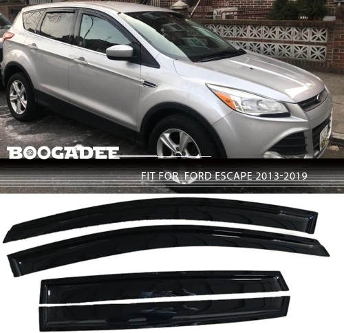 BOOGADEE Original 4pcs Window Shade, Outside Mount Tape-On Rain Guards Set, Nice Side Window Visors Compatible with 2013-2019 Ford Escape  - Lot 355