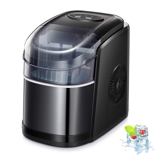 Kismile Countertop Ice Maker Machine,26Lbs/24H Compact Automatic Ice Makers,9 Cubes Ready in 6-8 Minutes,Portable Ice Cube Maker with Self-Cleaning Program 13.9"D x 9.5"W x 13"H - Lot 357